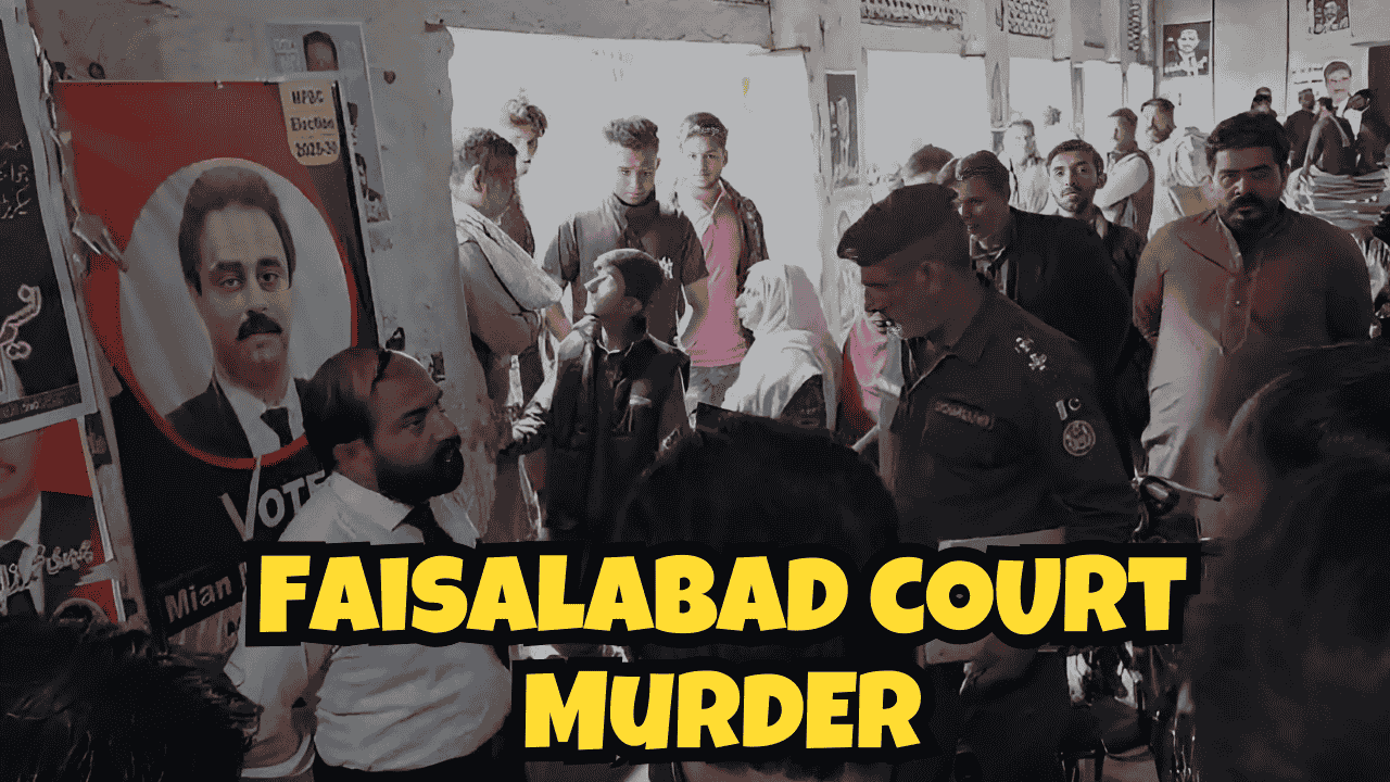 Faisalabad court shooting people gathered on the spot inside the district court after firing incident